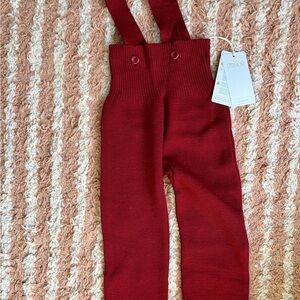 Disana Red Wool Suspender Pants